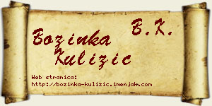 Božinka Kulizić vizit kartica
